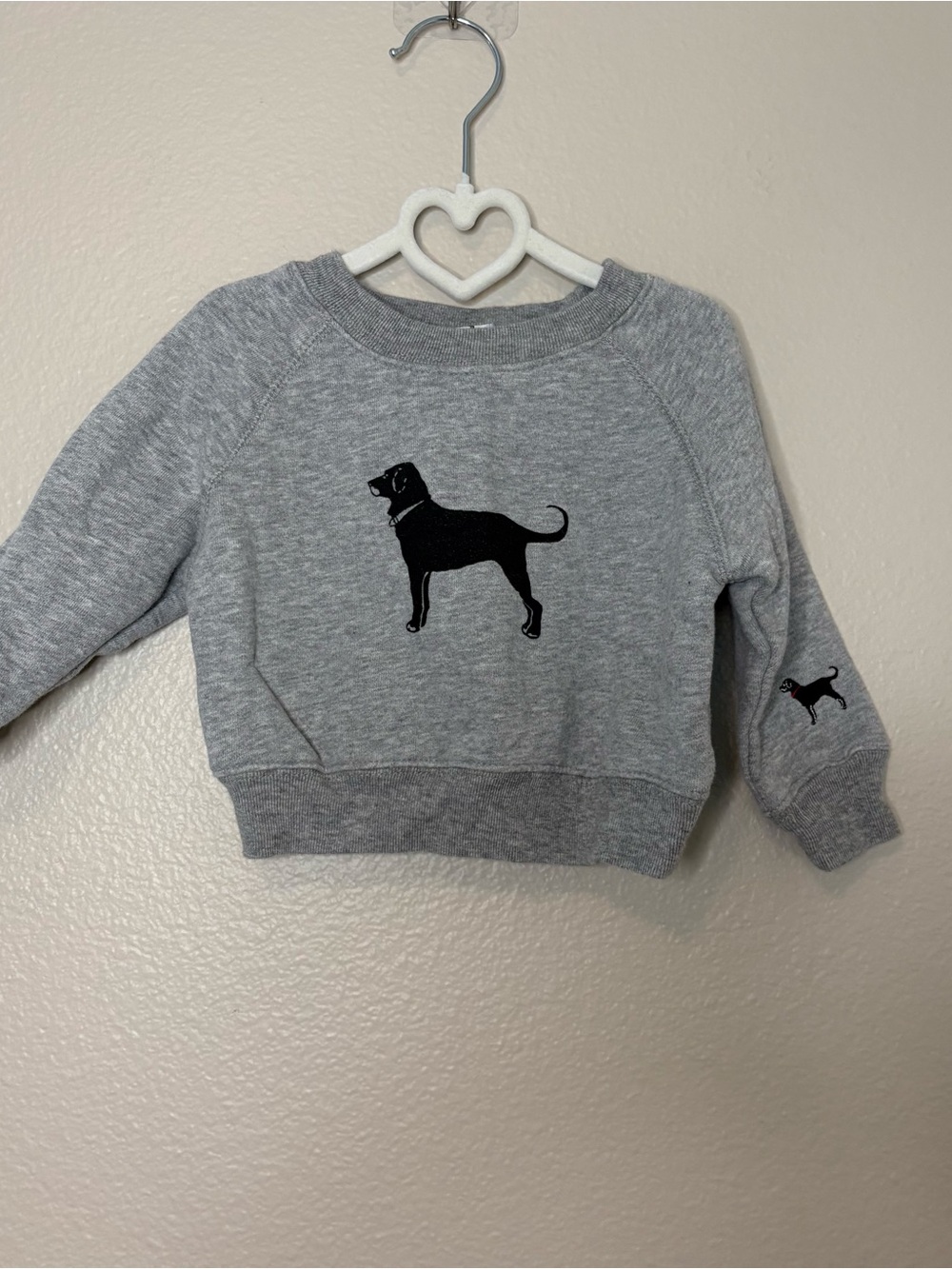 The black dog vintage infant kid children sweatshirt grey cotton 0-6 months - Picture 5 of 7